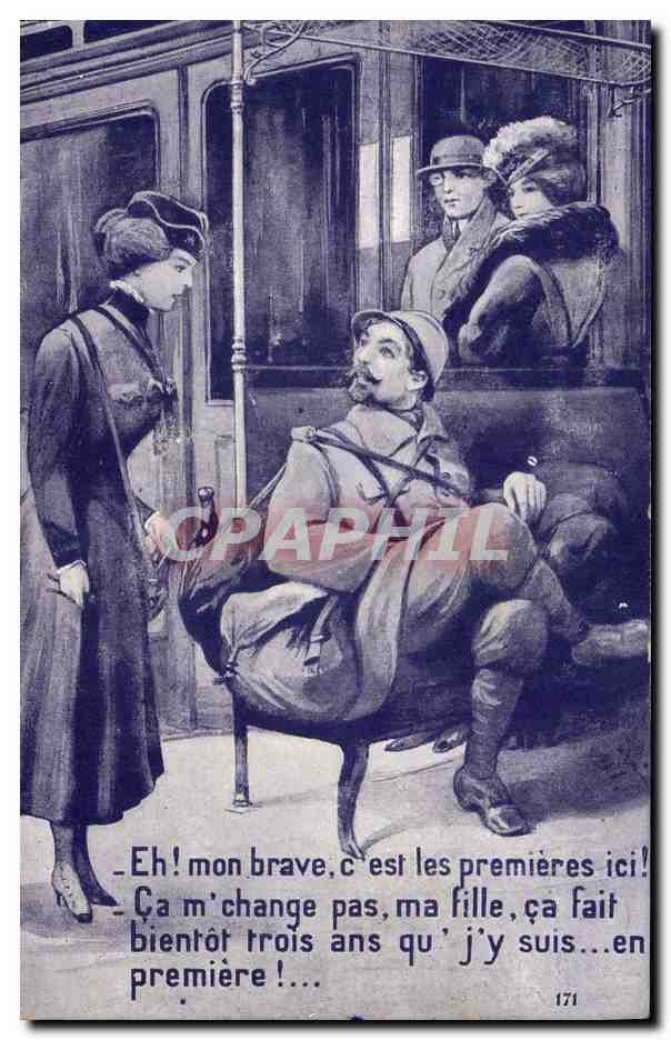 CPA Militaria Femmes Train 