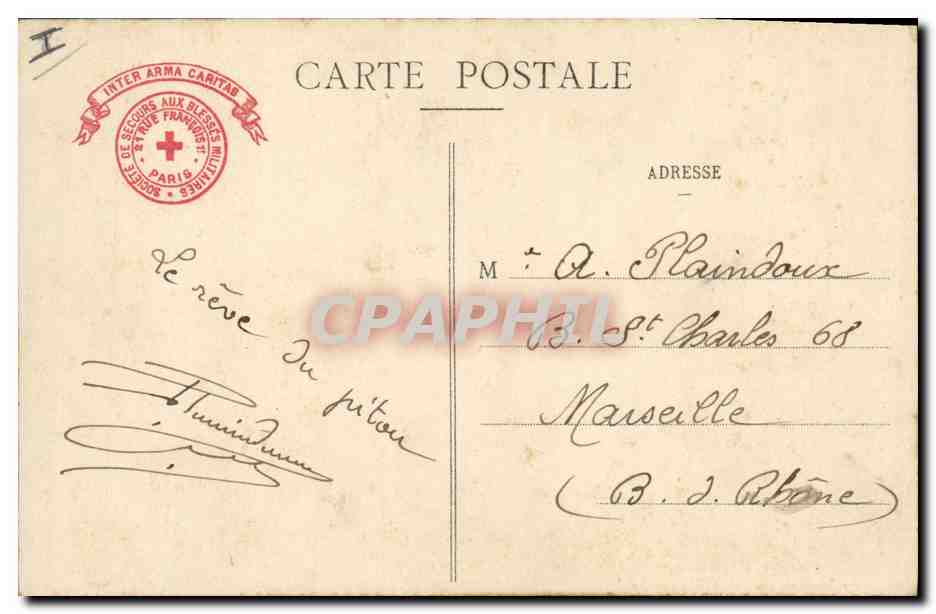 CPA Militaria Au bivouac Le souvenir du village est evoque  — Rückseite