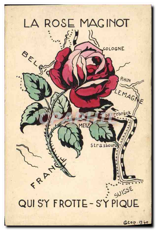 CPA Militaria La rose Maginot Qui s'y frotte s'y pique 