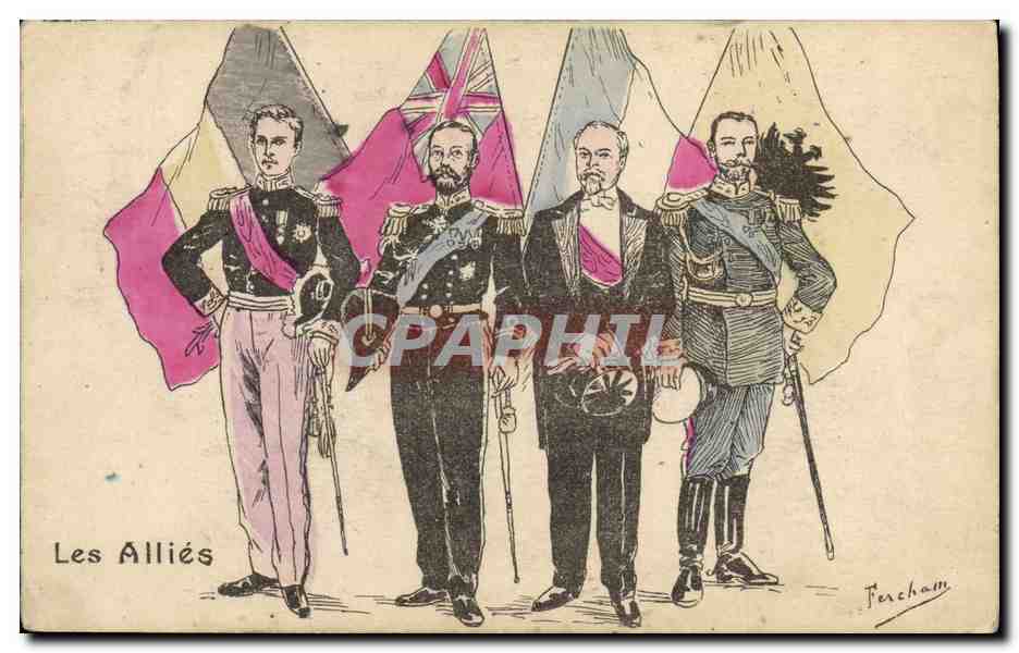 CPA Militaria Les allies Nicolas II Russie Russia 