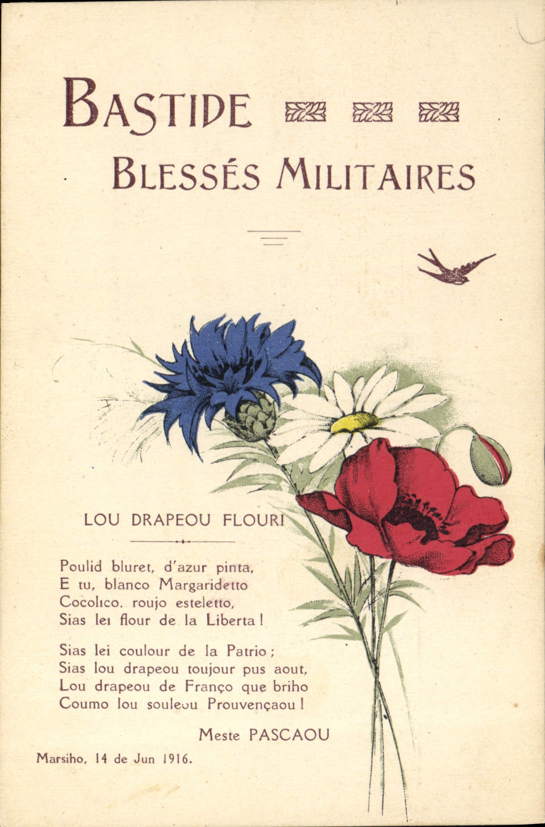 CPA Militaria Bastide Blesses militaires Meste Pascaou 