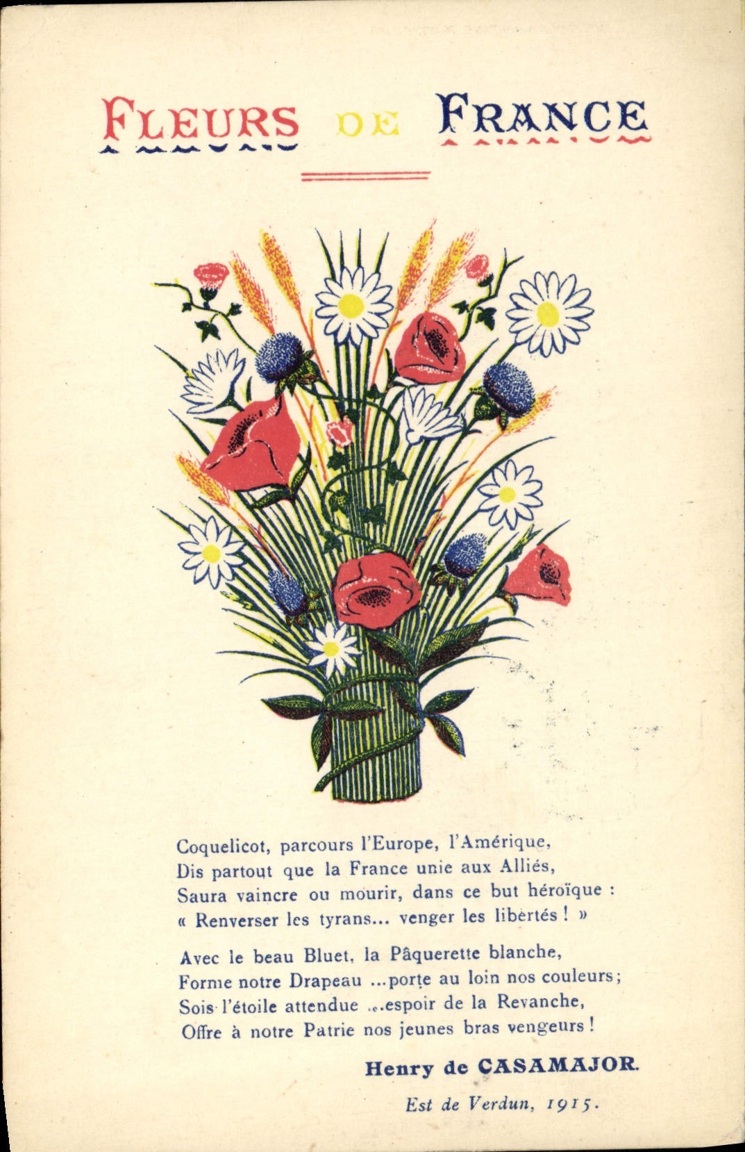 CPA Militaria Fleurs de France Henry de Casamajor 