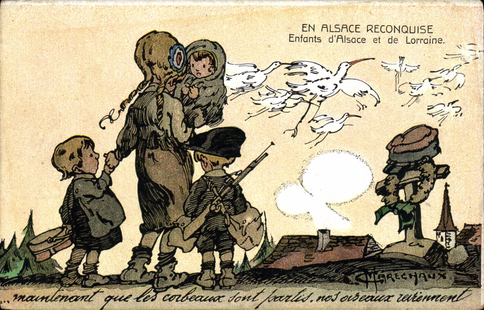 CPA Militaria Alsace Enfants D'Alsace et de Lorraine 