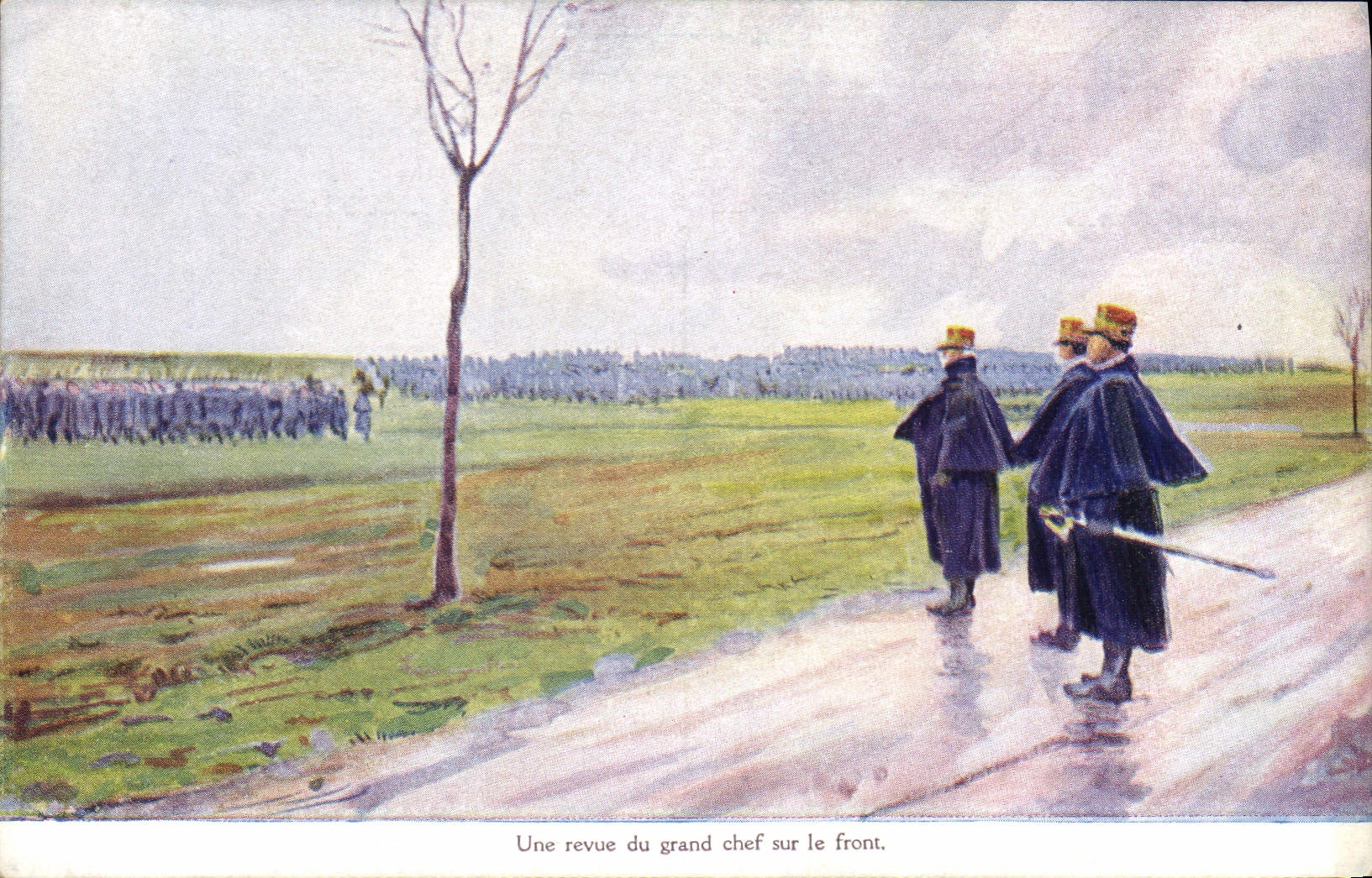 CPA Militaria Une revue du grand chef sur le front Publicite Sirop et Pate de Lagasse Paris Rue de Vivienne 