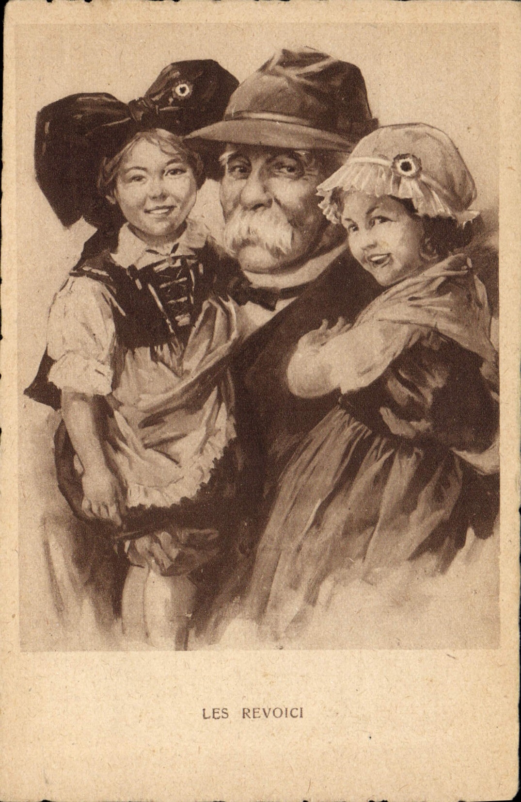 CPA Militaria Les Revoici Enfants Alsace Clemenceau 