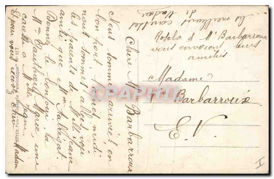 CPA Militaria Promotion sur le front Adjudant  — Rückseite