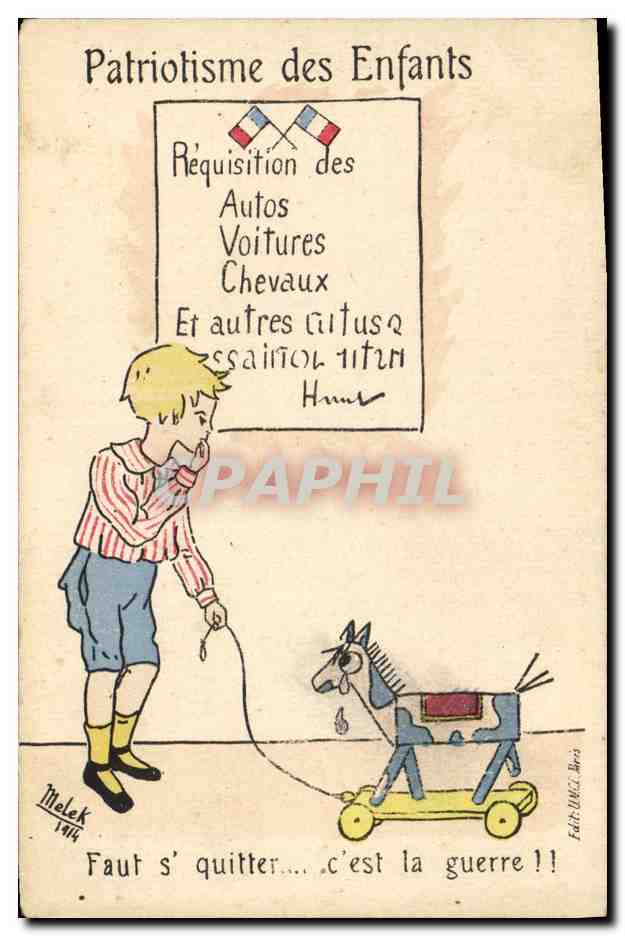 CPA Militaria Patriotisme des enfants Melek 1914 
