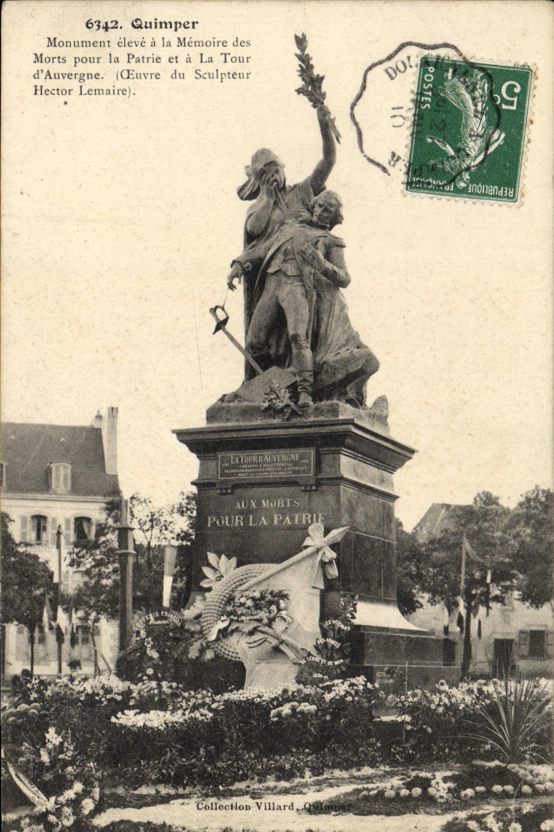Quimper — Monument aux Morts pour la Patrie — œuvre de Hector Lemaire, éditeur Villard