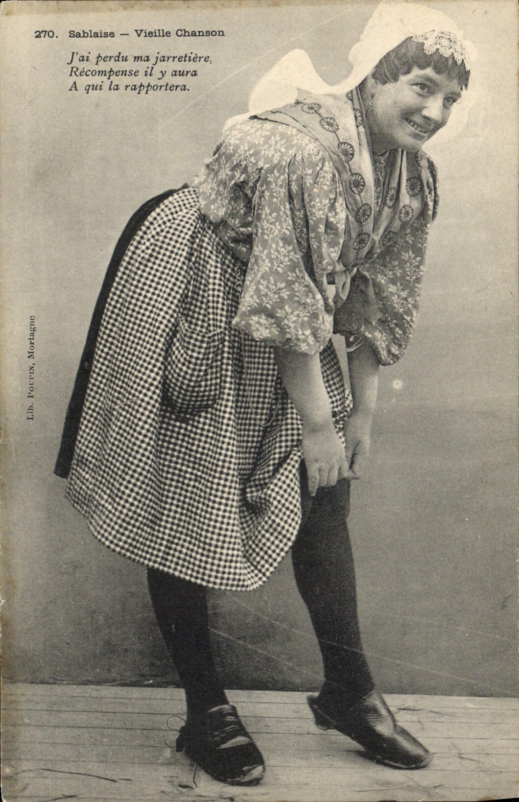CPA Folklore Sablaise Vieille chanson 