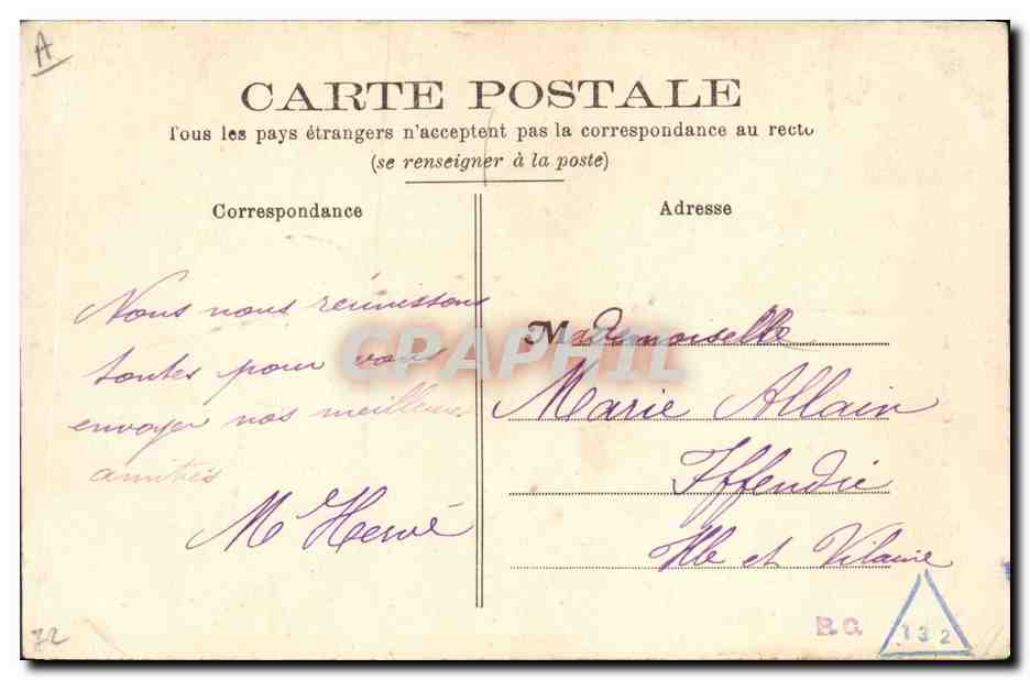 CPA Folklore La Sarthoise Costume de ville  — Verso