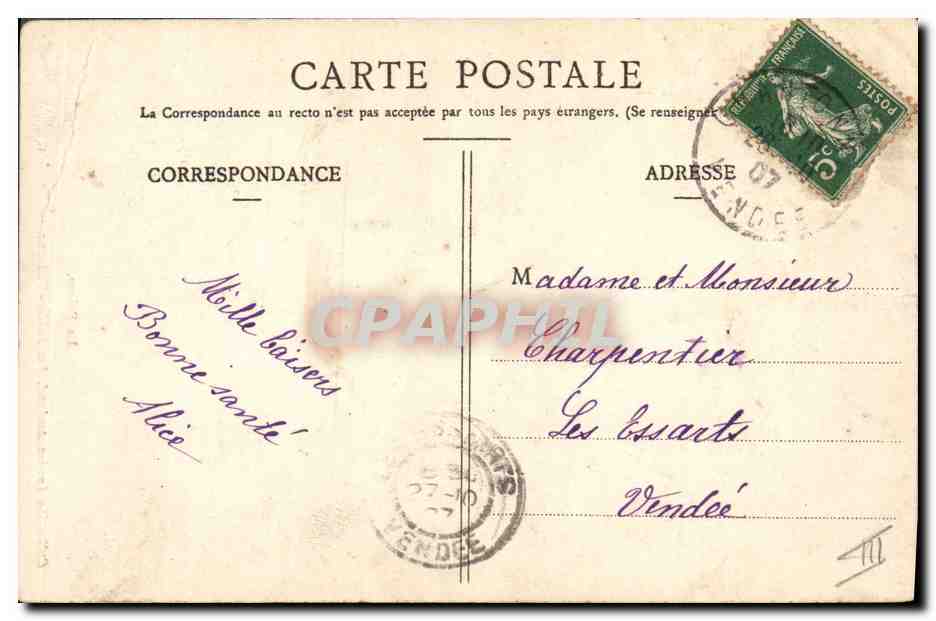 CPA Folklore La priere  — Verso