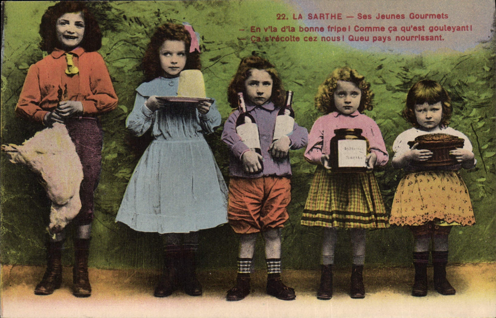 CPA Folklore La Sarthe Ses jeunes gourmets Enfants 