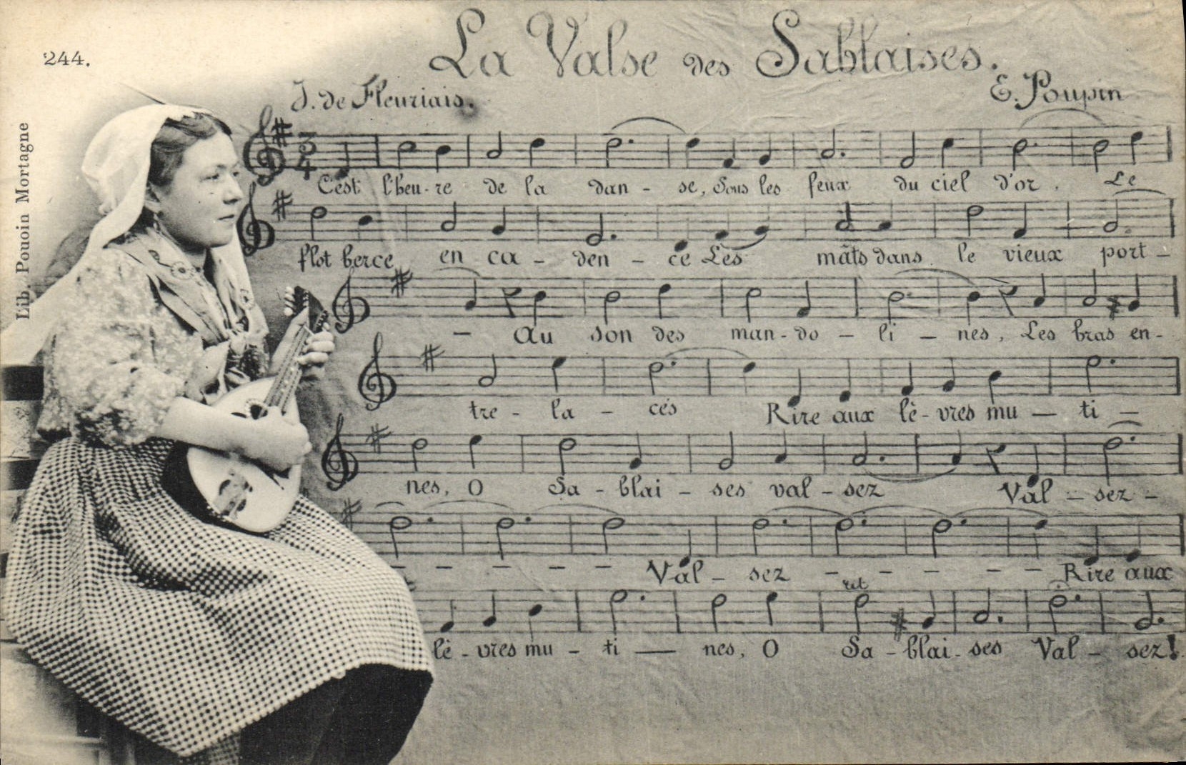 CPA Folklore La valse des Sablaises 