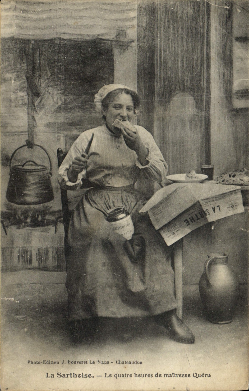 CPA Folklore La Sarthoise Le quatre heures de maitresse Queru 