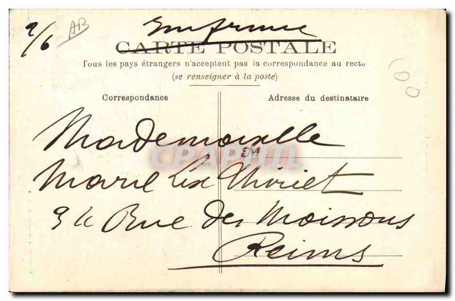 CPA Folklore La Sarthoise Costume de travail  — Verso