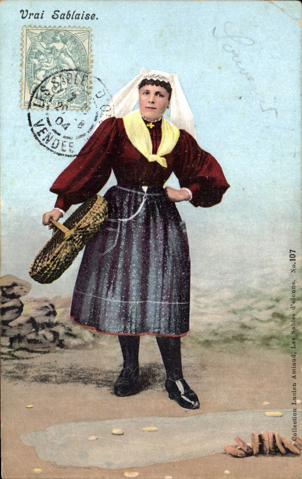 CPA Folklore Vrai Sablaise 