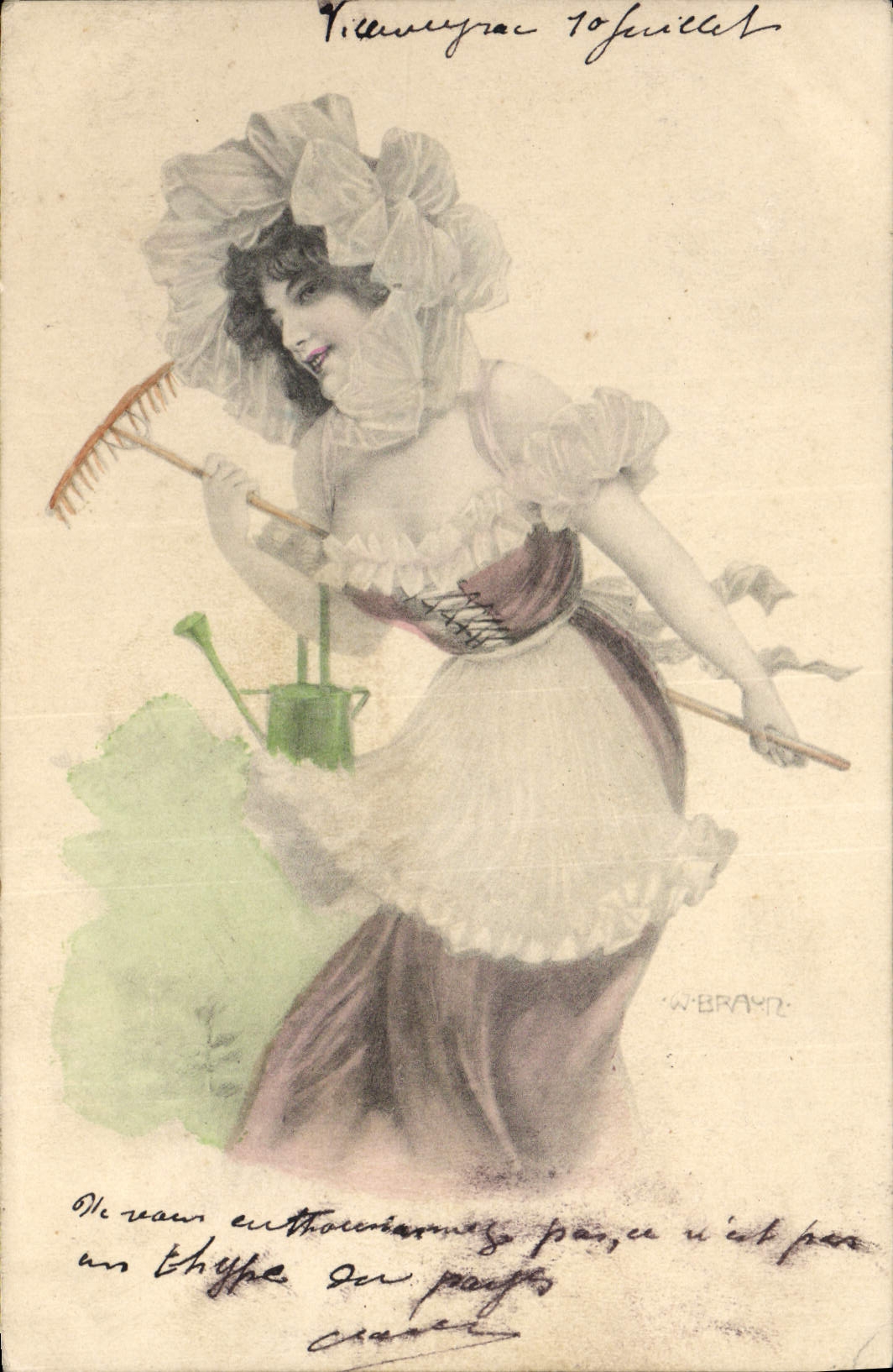 Femme jardinant — W. BRAUN — A.S. Série a Filles douces