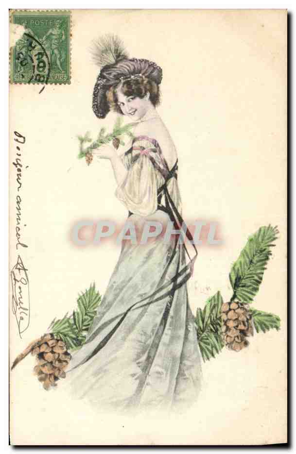 CPA Fantaisie Illustrateur Femme 