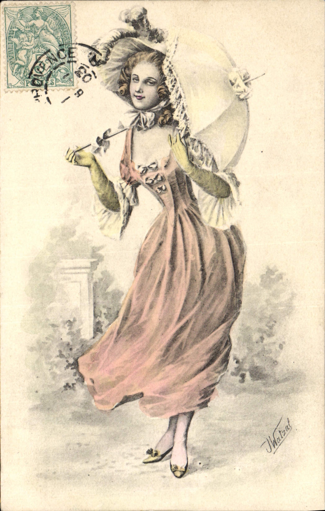 CPA Fantaisie Illustrateur Femme 