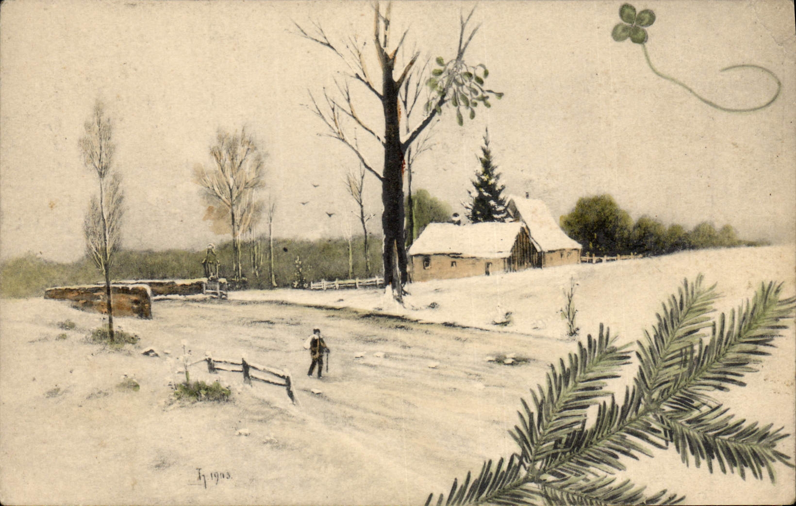 CPA Fantaisie Illustrateur Paysage 