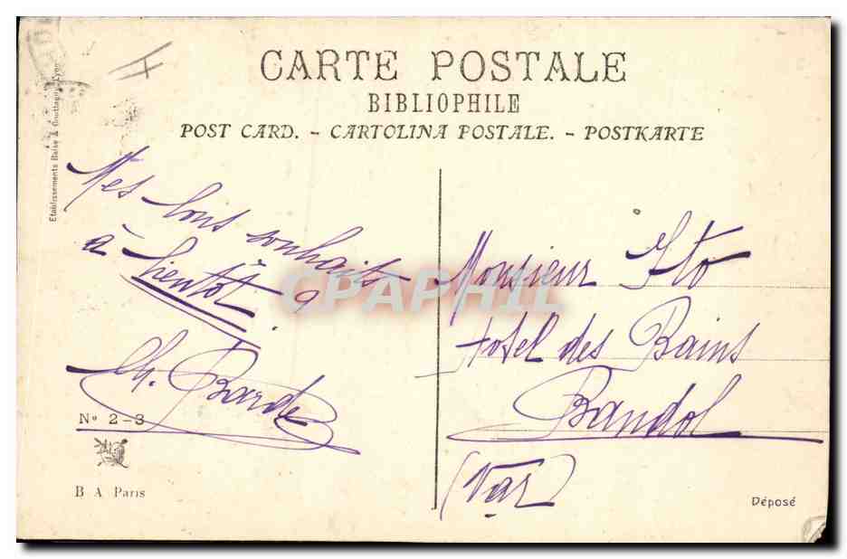 Sujet inconnu — scène intérieure — Éd. Bibliophile, N° 2-3 — Rückseite