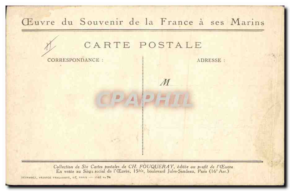 CPA Fantaisie Illustrateur Aux Dardanelles Fouqeray Marins Militaria  — Rückseite