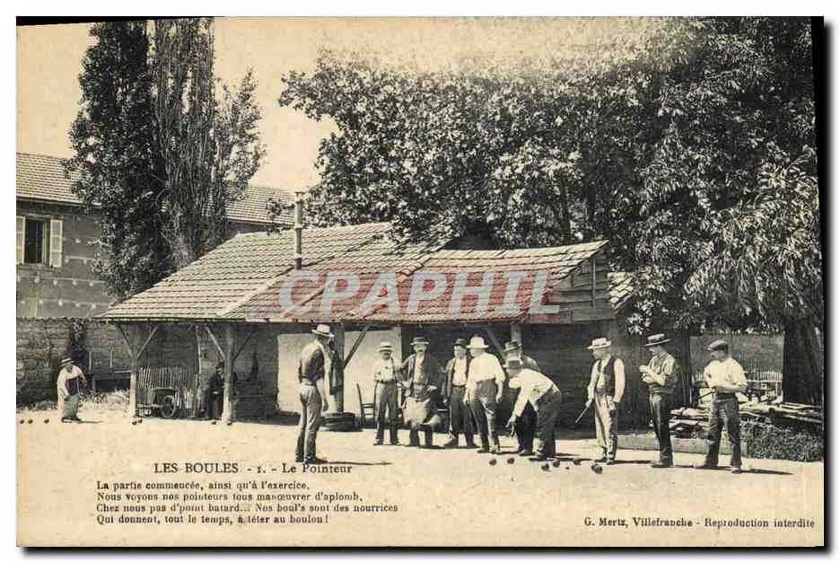 CPA Petanque Les boules Le pointeur TOP 