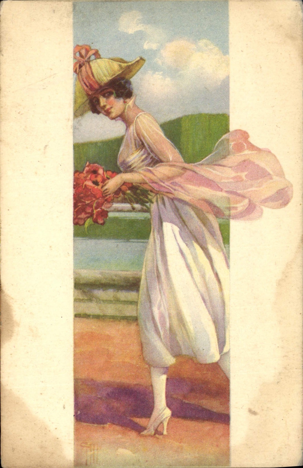 CPA Fantaisie Illustrateur Molugani Femme 