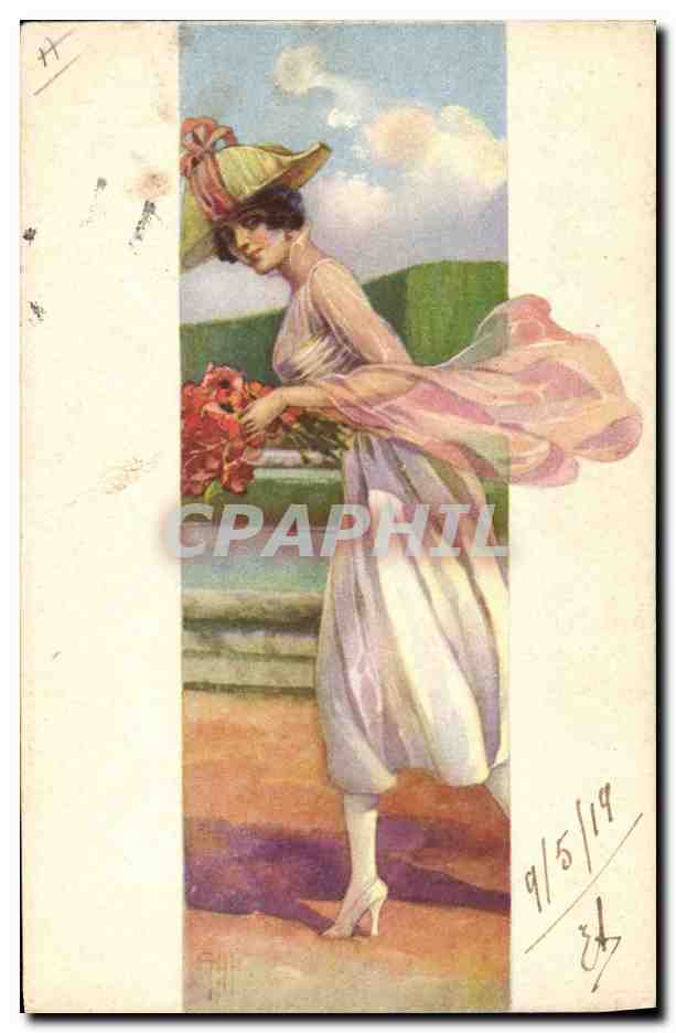 CPA Fantaisie Illustrateur Molugani Femme 