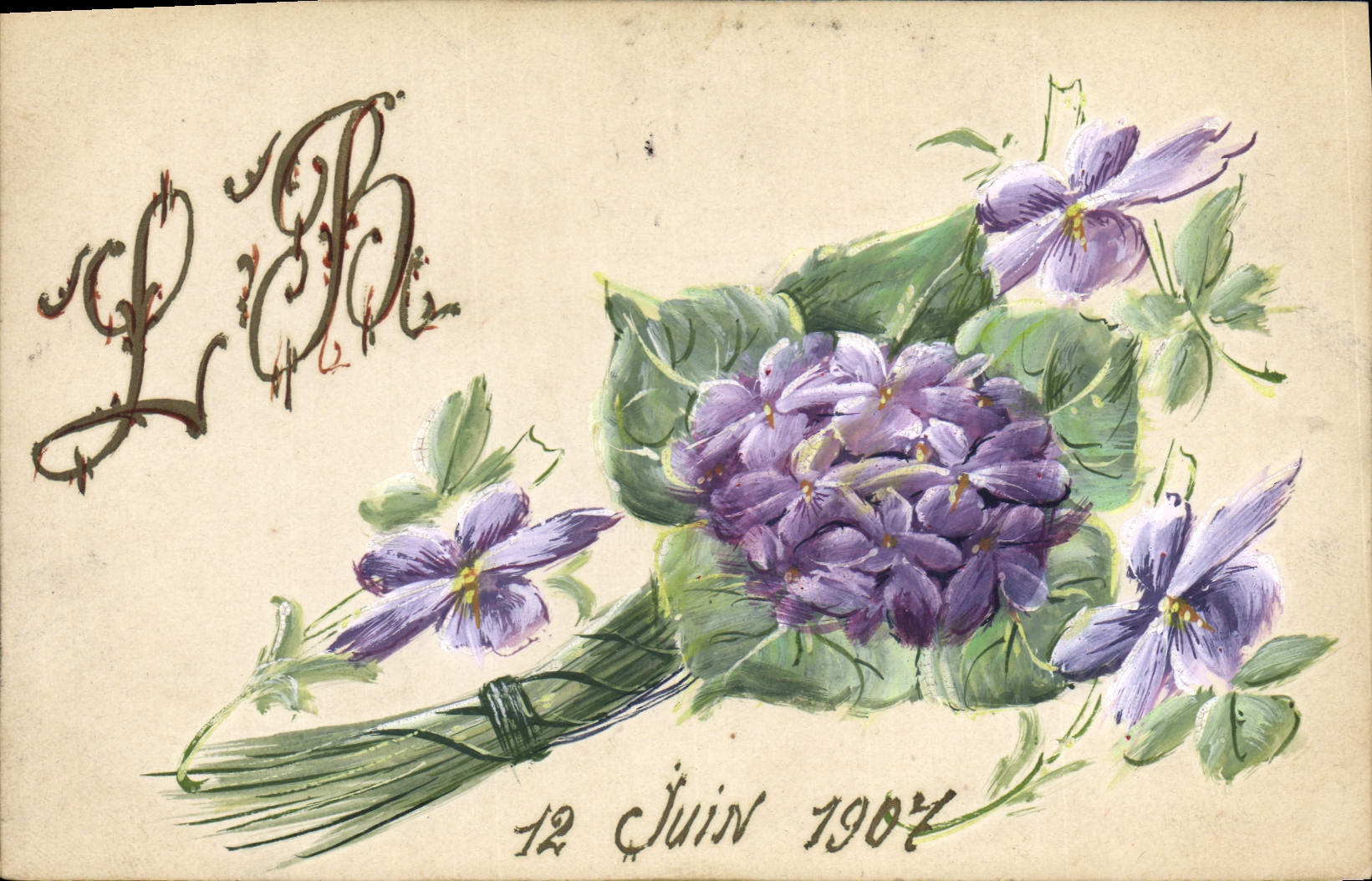 CPA Fantaisie Fleurs (a la main) 