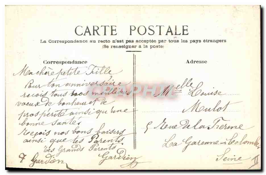 CPA Fantaisie Fleurs  — Rückseite