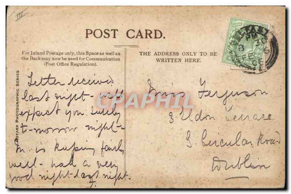 CPA Fred Terry Harpe — Verso