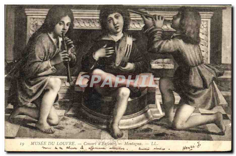 CPA Paris Musee du Louvre Concert d'enfants Montagna 