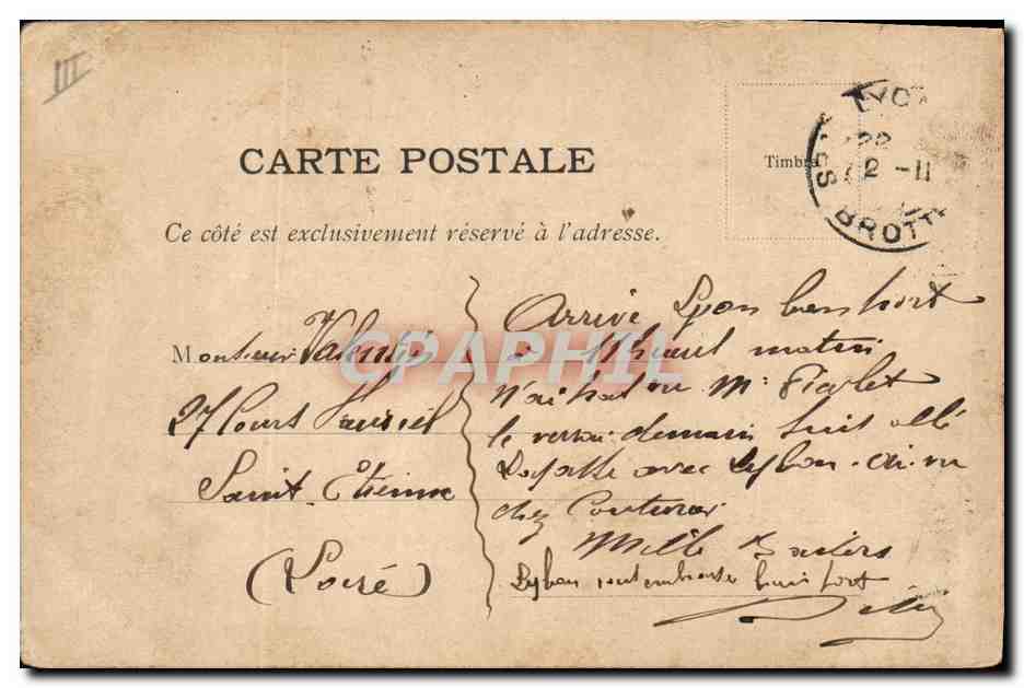 Porc en costume sous la pluie — éditeur Brottier, n° de série non visible — Verso
