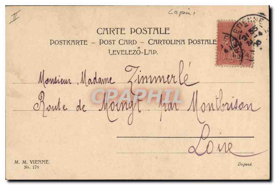 CPA Lapin Lapins Femme Paques — Rückseite
