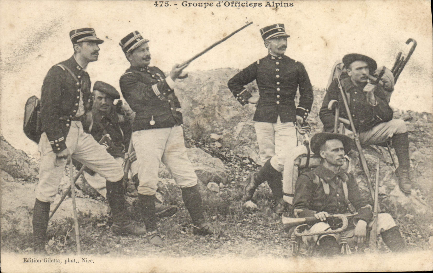 Groupe d'Officiers Alpins — 475 — Edition Giletta, phot. Nice.