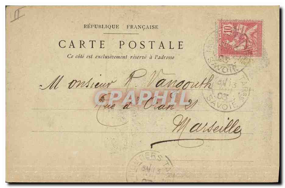 CPA Militaria Chasseurs Alpins 158eme de ligne Halte sur route Savoie  — Rückseite