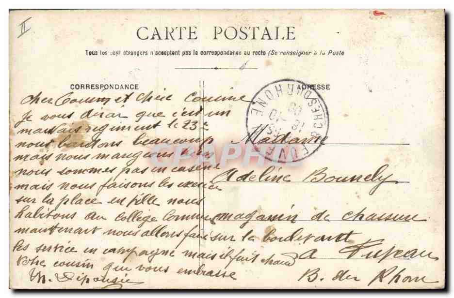 CPA Militaria Chasseurs Alpins  — Rückseite