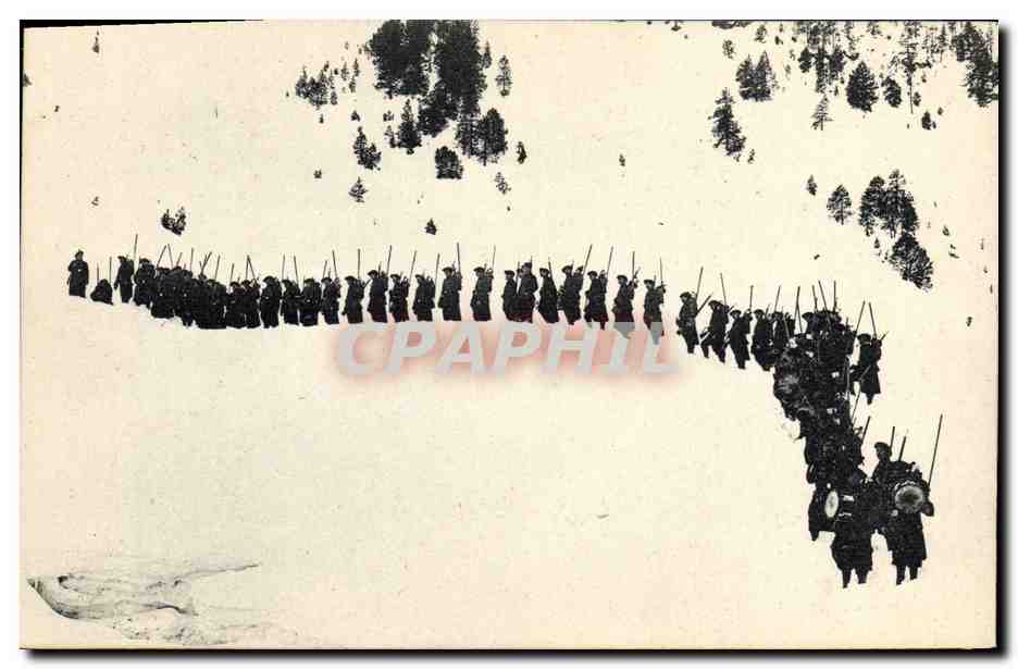 CPA Militaria Chasseurs Alpins 