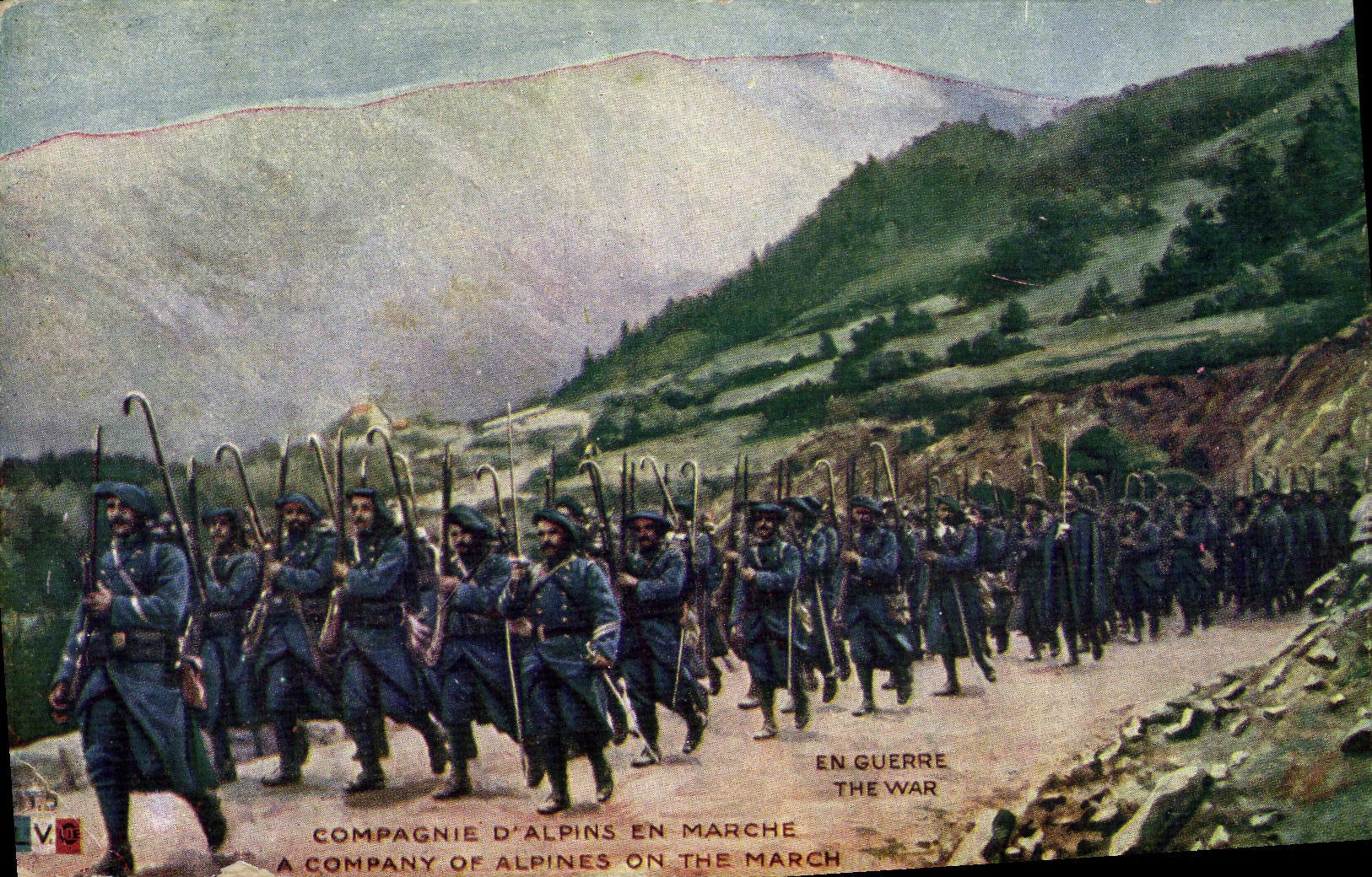 Compagnie d'Alpins en marche — En guerre — éditeur V.10