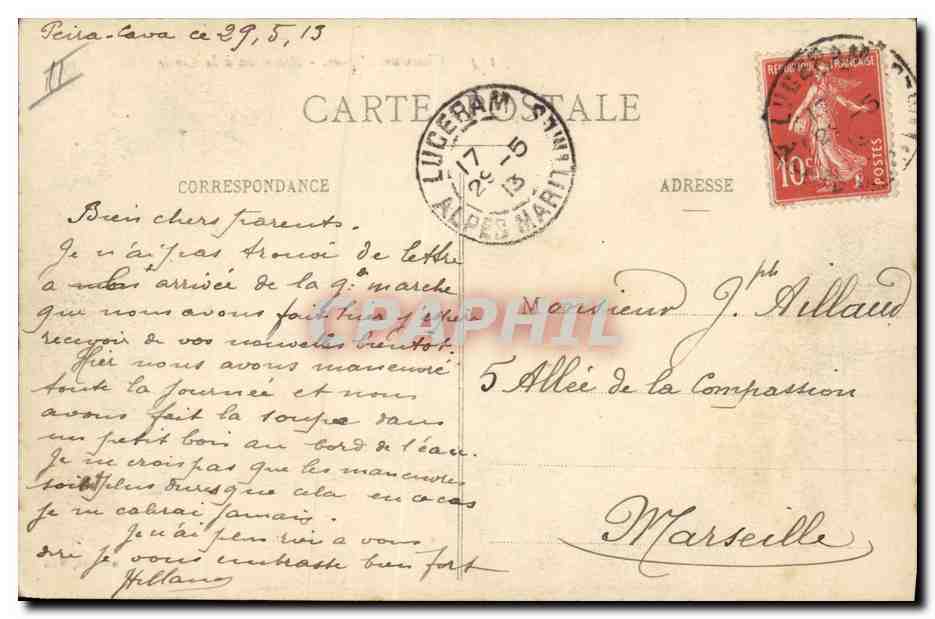 CPA Militaria Chasseurs Alpins Ascension a la cordee  — Rückseite
