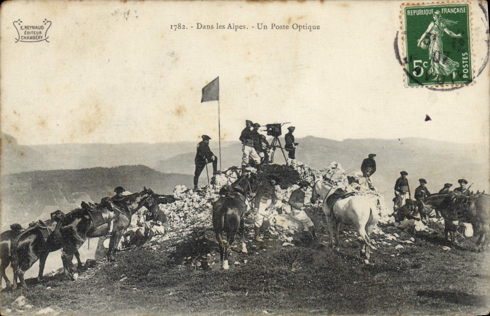 Dans les Alpes - Un Poste Optique — E. Reynaud Éditeur Chambéry, n°1782