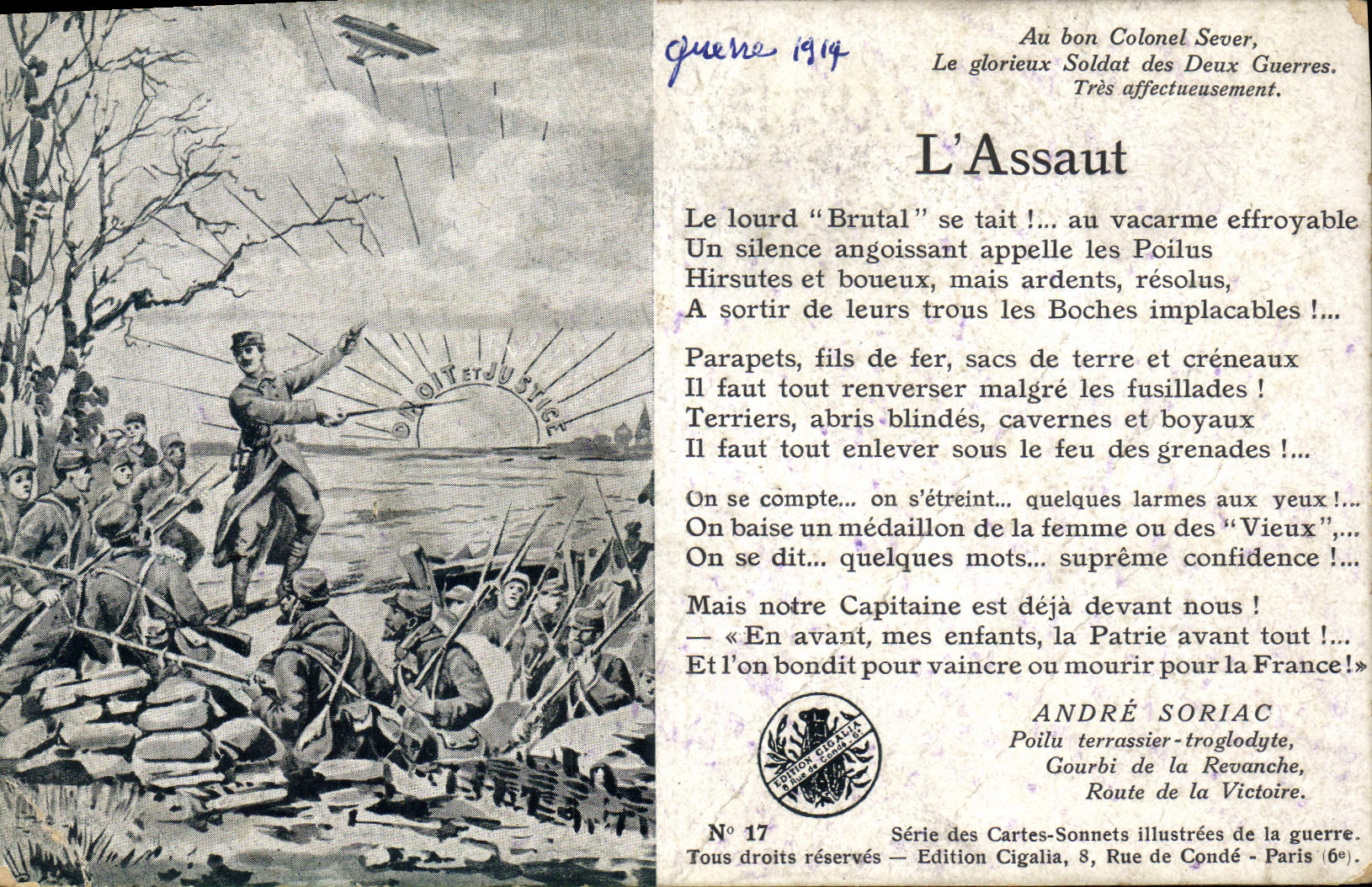 CPA Militaria L'assaut Andre Soriac 