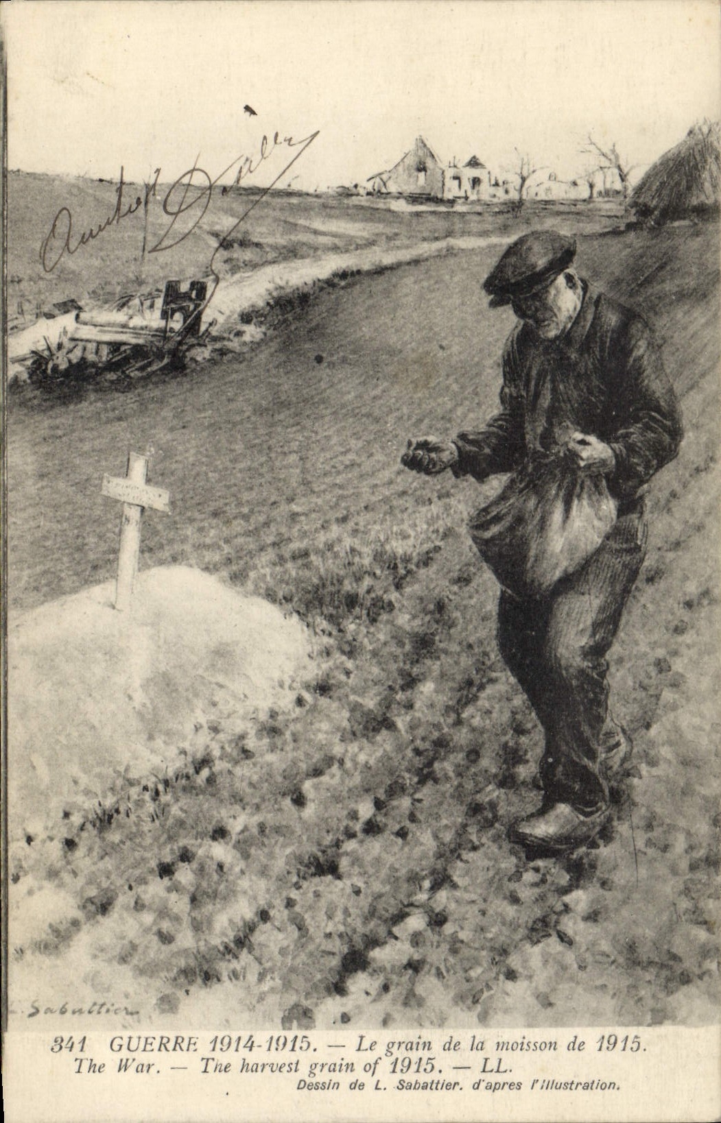 CPA Militaria Le grain de la moisson de 1915 