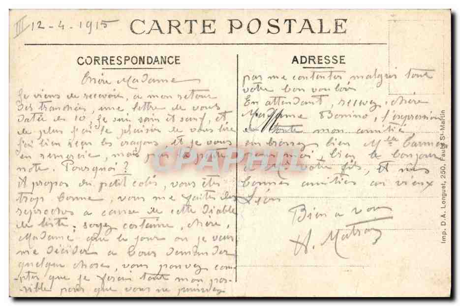 CPA Militaria De l'audace Toujours de l'audace  — Rückseite
