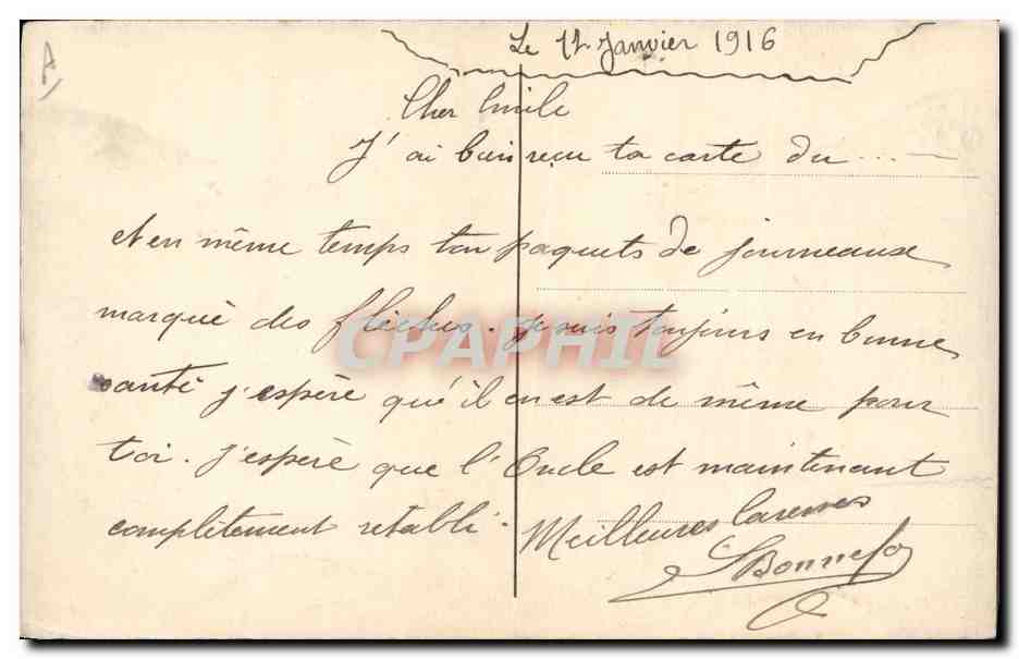 CPA Militaria L'aveugle et le paralytique  — Rückseite