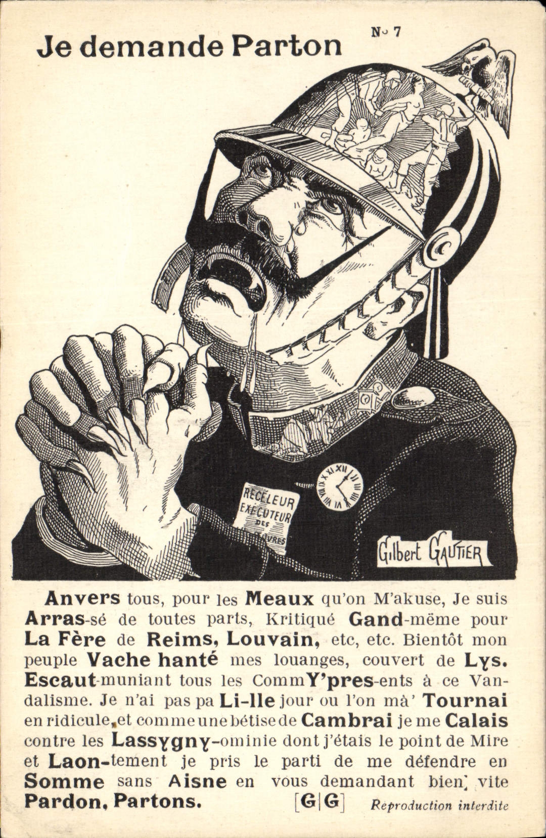CPA Militaria Je demande pardon 