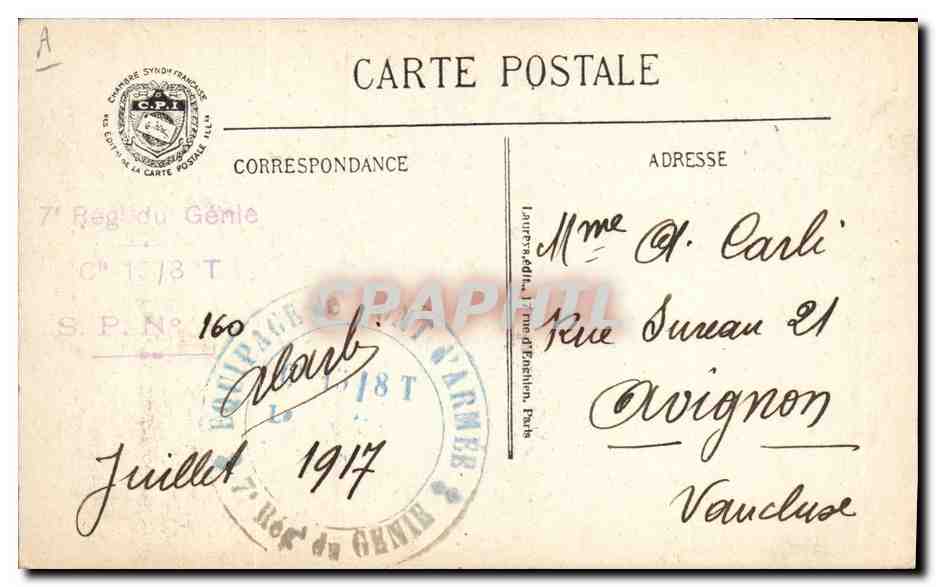 CPA Militaria Donnez vous vite de vos nouvelles  — Verso