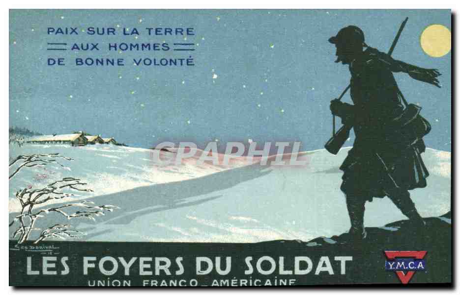 CPA Militaria Les foyers du soldat Union Franco Americaine YMCA 