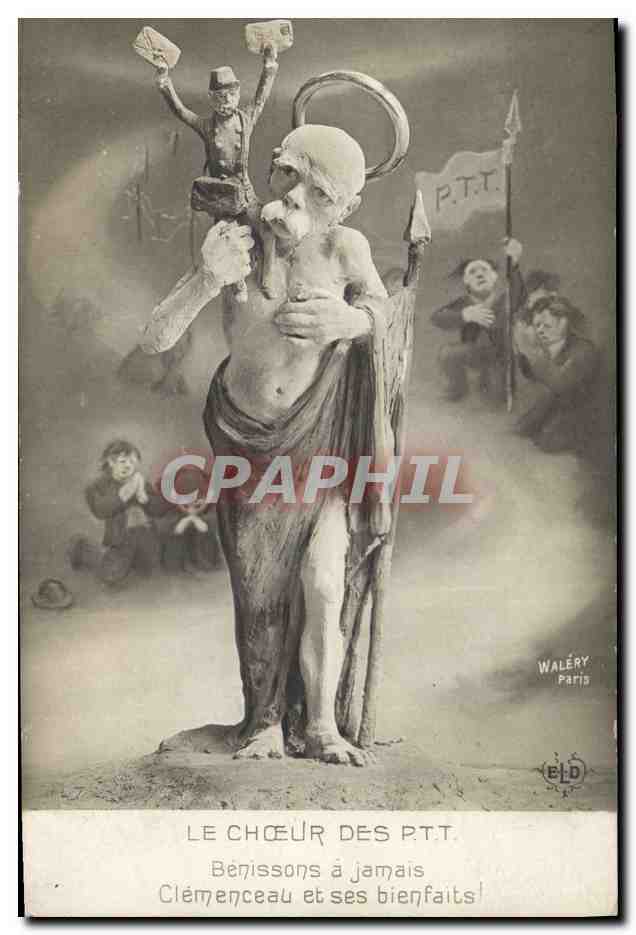 CPA Le choeur des PTT Clemenceau 